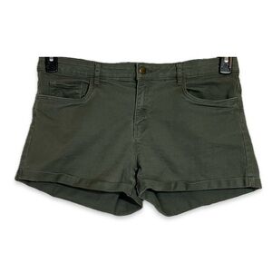 H & M Olive Green Women's Shorts Size 12 Olive Green Cotton Stretch